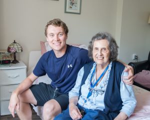 Home Support Exercise Program client with volunteer