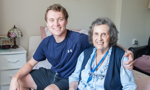 Home Support Exercise Program client with volunteer